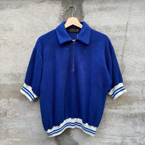 50's Vintage Russell Southern Half Zip Up Short Sleeve Sweater - Picture 1 of 6